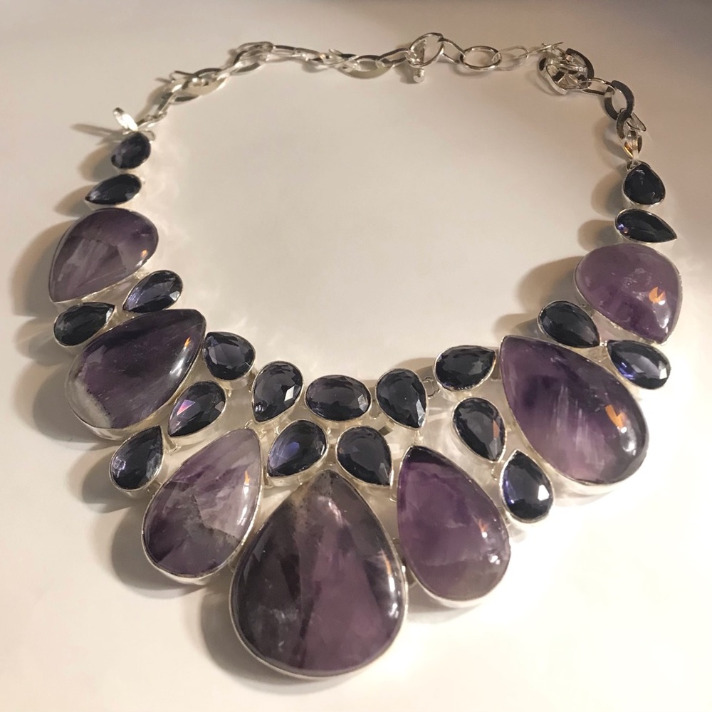 Sage Amethyst 925 Sterling Silver Necklace